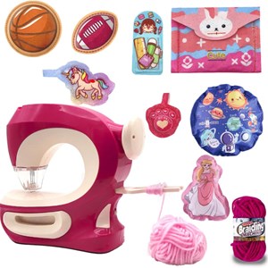 چرخ خیاطی کودک همراه با نخ کاموا Kids Sewing Machines _اسباب بازی لوازم خانگی